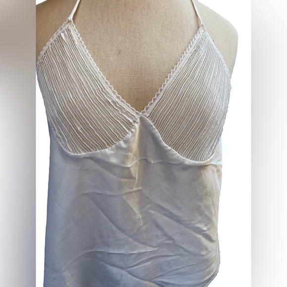 Vintage 1980s Satin Camisole with Pintucks - Picture 2 of 8